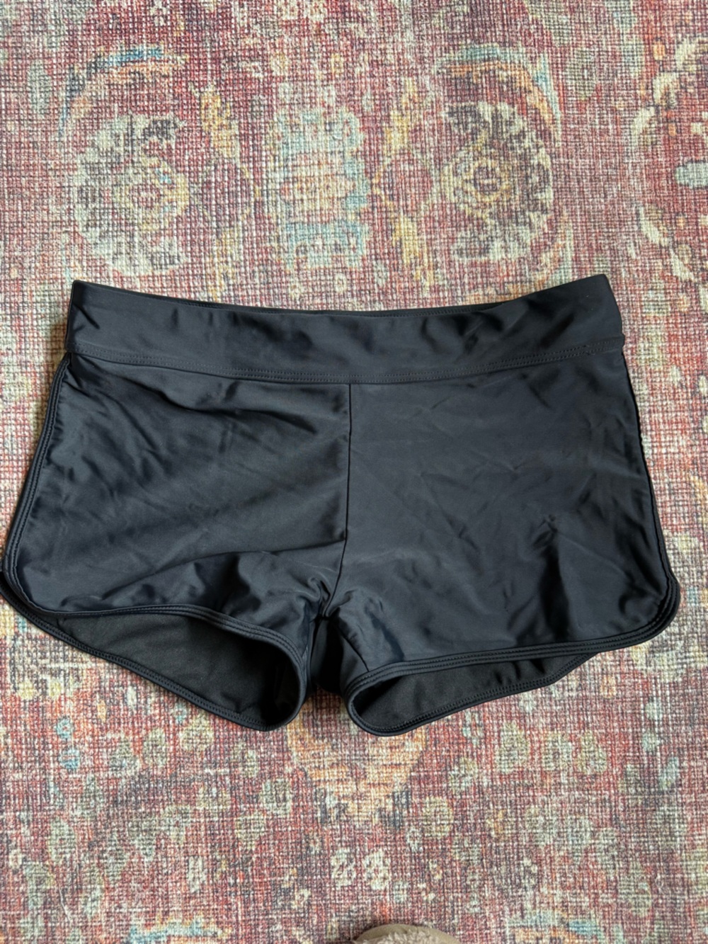 Women’s large black boy short swim shorts